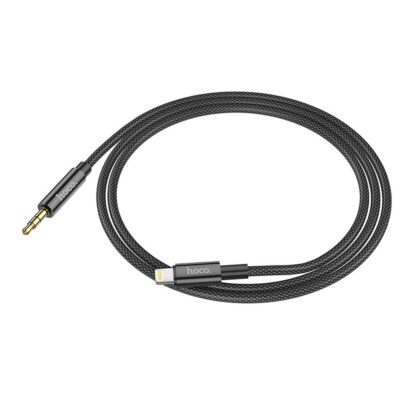 Audio kábel, AUX kábel, iPhone 8pin, lightning - jack 3,5mm, fekete, Hoco UPA19-2