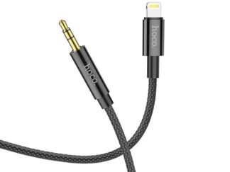 Audio kábel, AUX kábel, iPhone 8pin, lightning - jack 3,5mm, fekete, Hoco UPA19