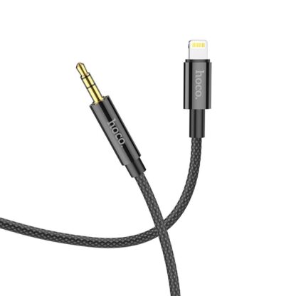 Audio kábel, AUX kábel, iPhone 8pin, lightning - jack 3,5mm, fekete, Hoco UPA19