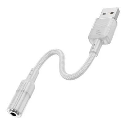 HOCO adapter AUX USB A to Jack 3,5 mm (female) LS37 0,15 m szürke-4