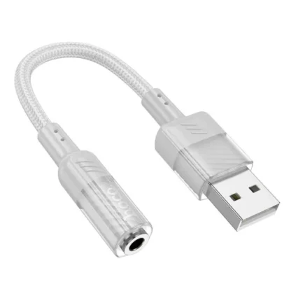 HOCO adapter AUX USB A to Jack 3,5 mm (female) LS37 0,15 m szürke