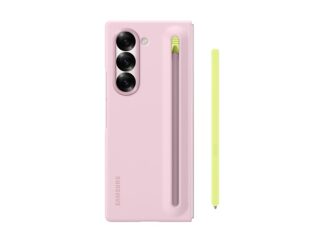 Gyári Samsung Fold 6 stand cover érintőceruzával Rózsaszín